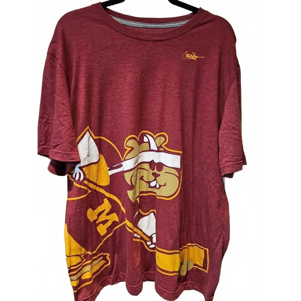 Nike Minnesota Golden Gophers Hockey Mens Size 2XL Maroon T-Shirt